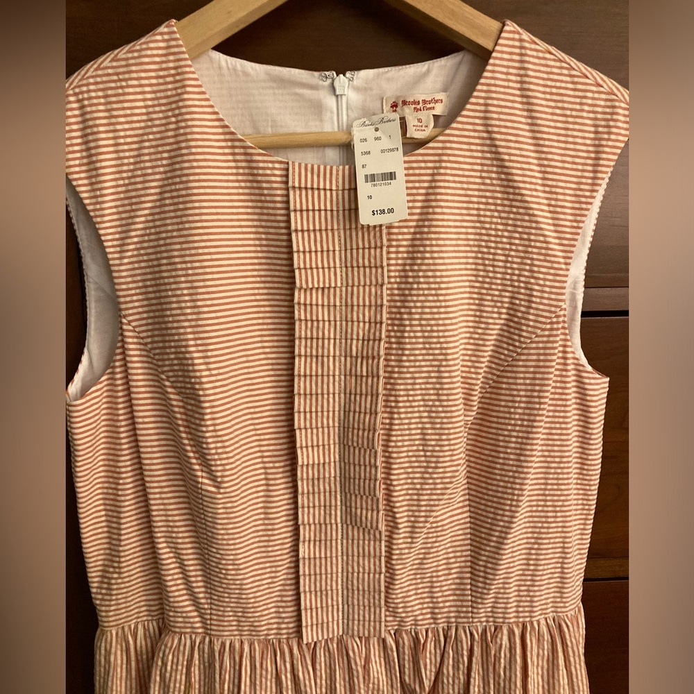 New Brooks Brothers size 10, red and white dress